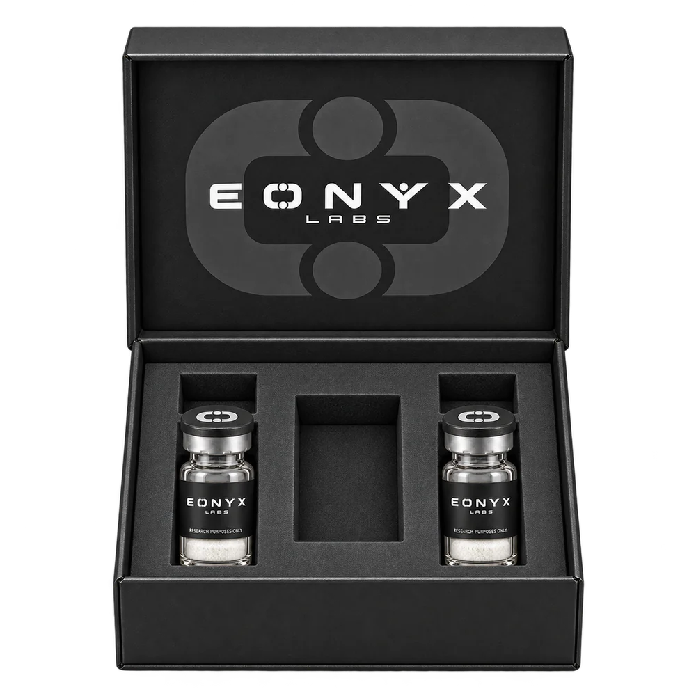 Open EONYX shipping box with two research vials