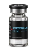 IPAMORELIN 10 mg research vial — photographic illustration