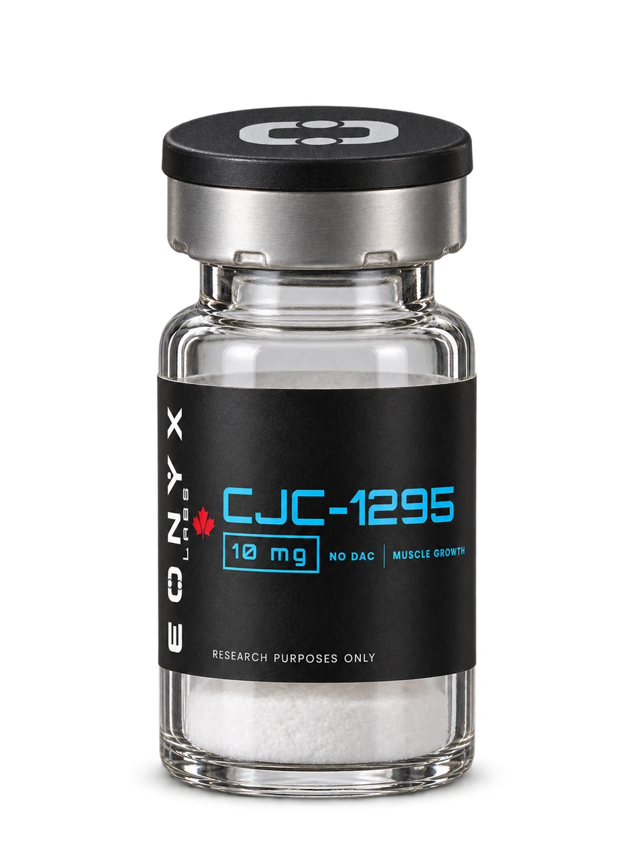 CJC-1295 NO DAC 10 mg research vial — photographic illustration