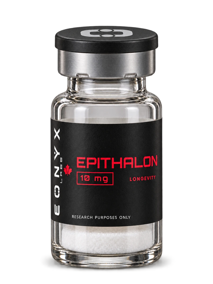 EPITHALON 10 mg research vial — photographic illustration