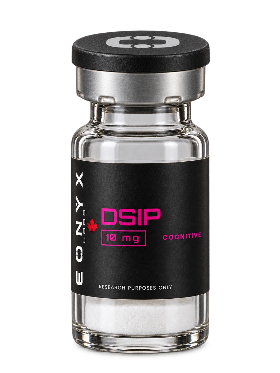 DSIP 10 mg research vial — photographic illustration