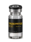 TIRZEPATIDE 10 mg research vial — photographic illustration