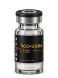 AOD-9604 10 mg research vial — photographic illustration