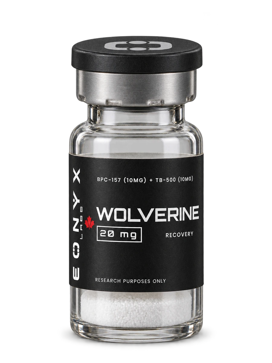 WOLVERINE 20 mg research vial — photographic illustration
