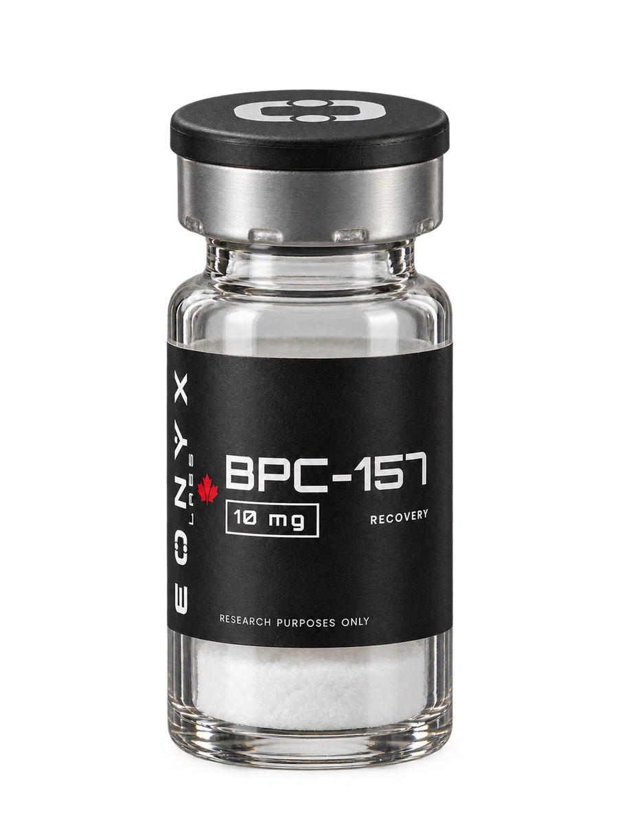bpc-157 10 mg research vial — photographic illustration