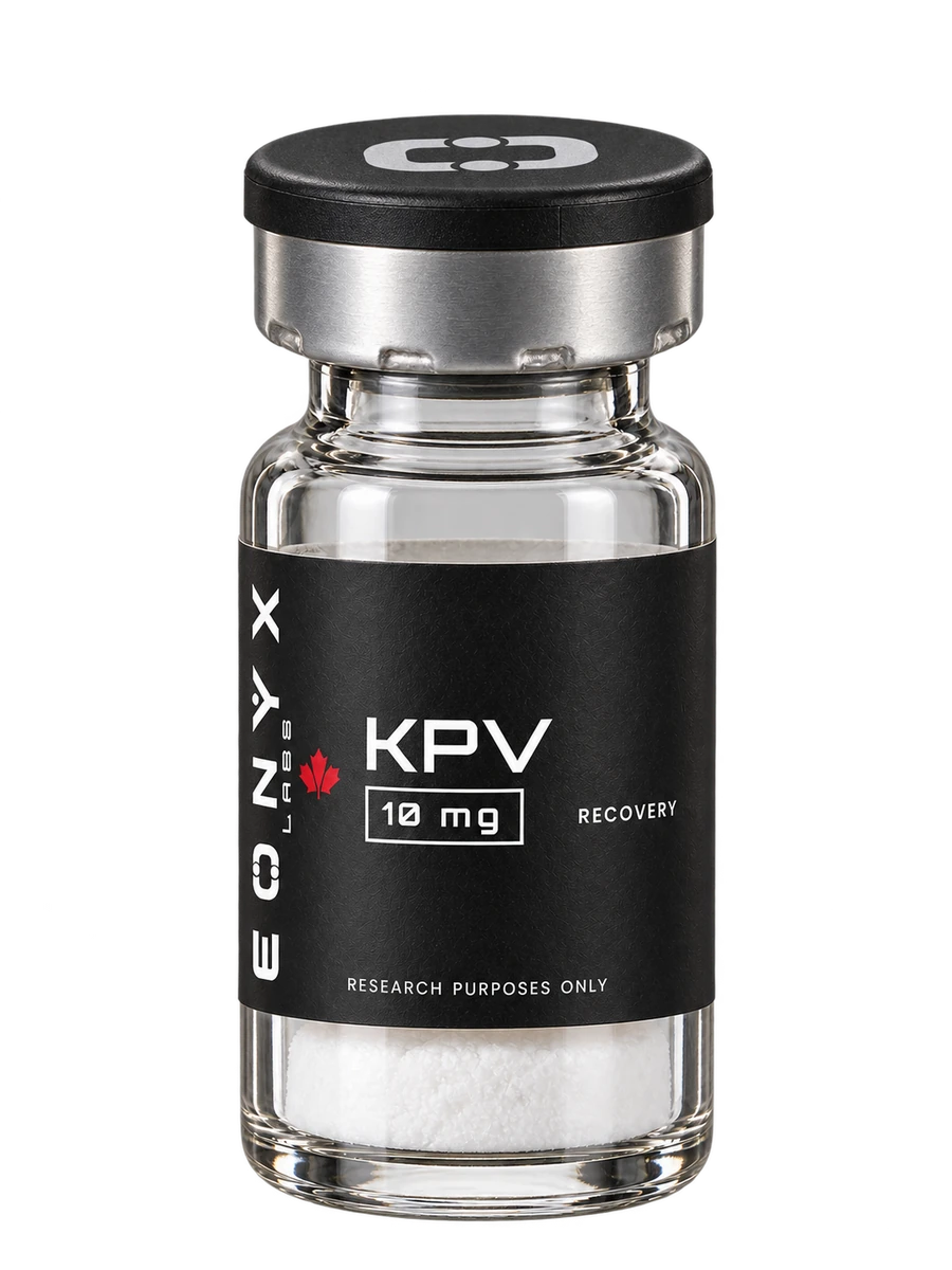 KPV 10 mg research vial — photographic illustration