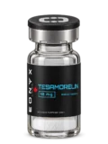 TESAMORELIN 10 mg research vial — photographic illustration